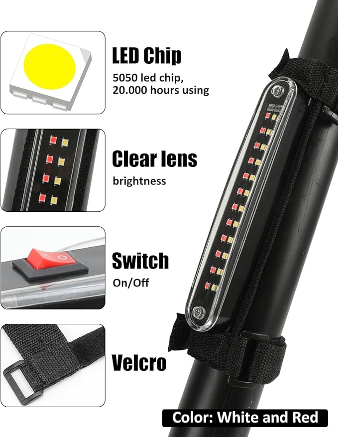 SUNPIE UTV Dome Light, Universal SXS Wireless Roll Cage Interior Lights w/White&Red for Polaris(RZR/Ranger/General) Talon/Pioneer Canam Kawasaki(Teryx/Mule) Golf Cart Yamaha, Without Remote