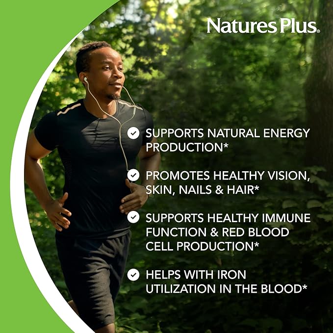 NaturesPlus Vitamine B2 100 mg - 90 comprimés - Soutient l'énergie, la santé immunitaire et des cheveux, une peau et des ongles éclatants - Protection antioxydante - Végétarien, sans gluten - 90 doses