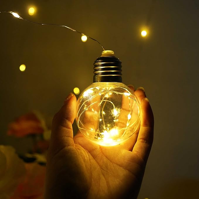 Wishing Ball Fairy Curtain Lights, 200 LED Edison Style Twinkle String Lights with Remote Control, USB Powered Indoor/Outdoor Decor for Bedroom, Christmas, Wedding, Party (Warm White)