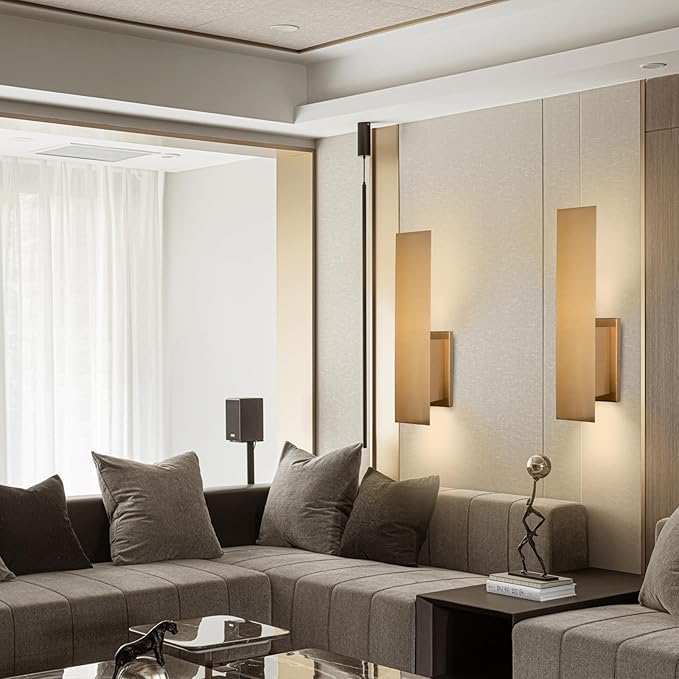 Edwarmlux Indoor Wall Sconces, Modern Wall Lights, Up and Down Wall Mount Light, Dimmable Hardwired Wall Light for Bedroom, Living Room, Hallway, GU10 Bulbs Excluded, 2 Pack (Brushed Gold)
