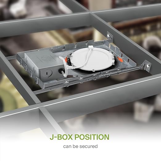 ASD 6 Pack New Construction Mounting Plate Round Hole - 8/10/12 Inch Adjustable Galvanized Steel Wafer Light Rough In Plate, Universal Light Fixture Mounting Bracket with Extendable Hanger Bars