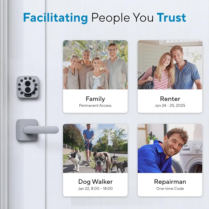 ULTRALOQ Bolt SE Smart Lock, Built-in Wi-Fi, Matter Over Thread, Works with Apple Home, Alexa, Google, 7-in-1 Keyless Entry Deadbolt with Fingerprint ID, App, Code, Remote Control, Gray