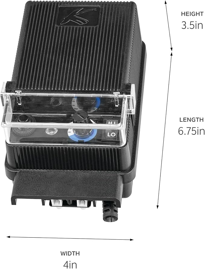 Kichler Standard Series 60W Transformer in Black, Low Voltage Power Supply for 12V Lighting Systems, 15E60BK