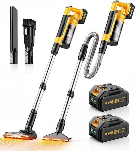 qimedo 8000mAh Cordless Vacuum Cleaner with 2 Batteries V2, 700W Powerful Suction, 90 Inch Extension Tube & 2L Dust Cup, 7 in 1 Stick Vacuum for Home, Hardwood Floor, Pet Hair