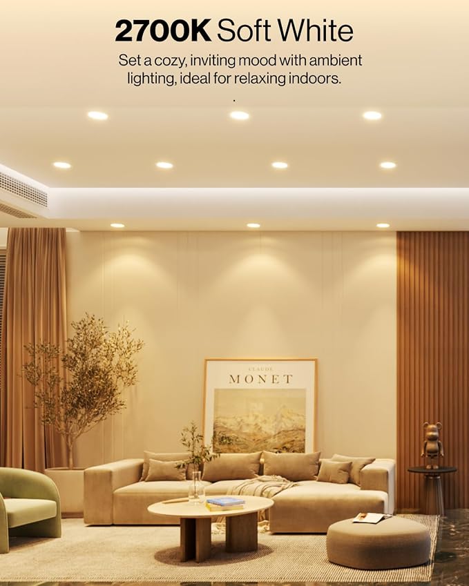 Sunco 12 Pack Retrofit LED Recessed Lighting 6 Inch, 2700K Soft White, Dimmable Can Lights, Baffle Trim, 13W=120W, 965 LM, Damp Rated.