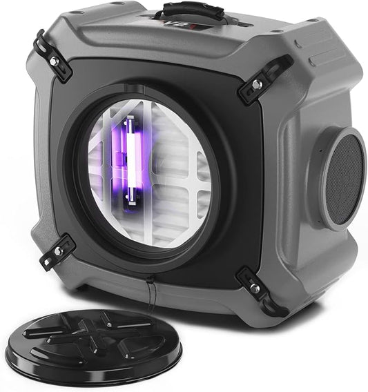 Abestorm Air Scrubber with MERV-10 Filter, HEPA/Activated Carbon Filter for Commercial/Industrial Use, Stackable Negative Air Machine with UV-C Light 4 Stage Filtration, V2