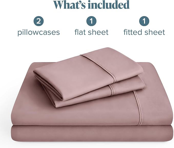 Bare Home California King Sheet Set - 1800 Ultra-Soft Microfiber Cal King Bed Sheets - Double Brushed - Deep Pockets - Easy Fit - 4 Piece Set - Bed Sheets (California King, Mauve)