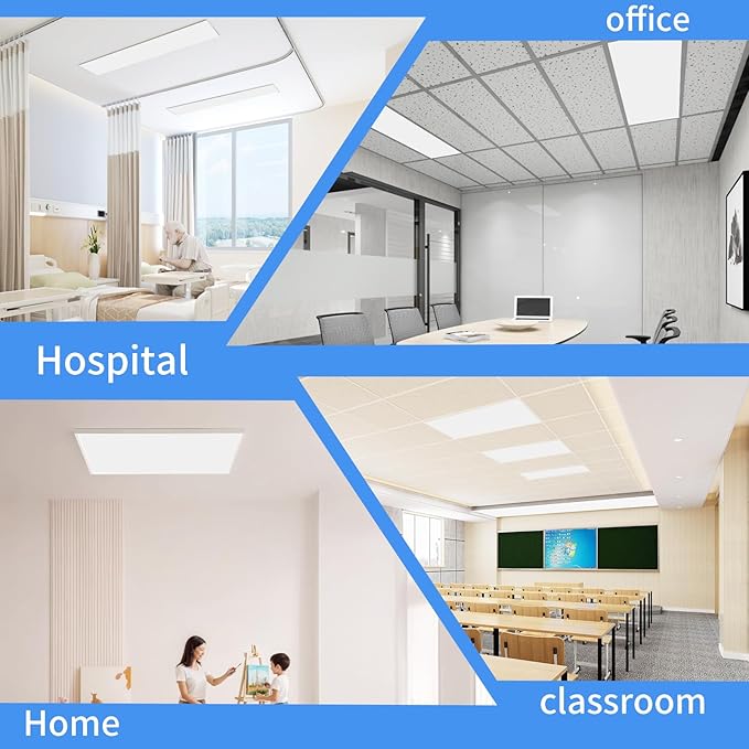 Torixqi 8 Pcs Fluorescent Light Covers for Ceiling Lights Classroom, Magnetic Light Filters, Fluorescent Light Diffuser Covers for Office, Hospitals, Home 4 x 2 Feet (grey)