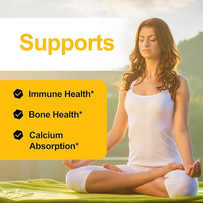 Vitamine D3 2000 UI (50 mcg) 180 gélules | Soutient la santé immunitaire, l'absorption du calcium et la solidité des os | Essentielle pour des os sains, sans gluten, 1 portion par jour pour la santé quotidienne