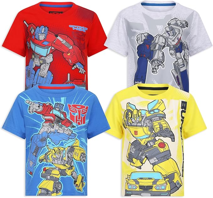 Transformers One Hasbro Boys 4 Pack Short Sleeve T-Shirt for Toddler and Big Kids
