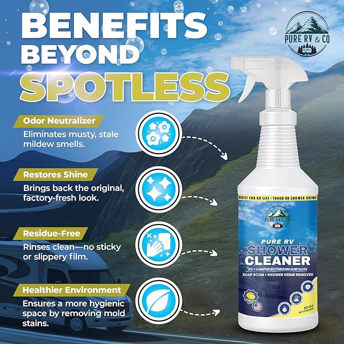 Nettoyant Douche pour Éliminer les Traces de Calcaire, les Résidus de Savon, les Taches, Formule sans Javel ni Ammoniac, Sûr pour le Plastique et la Fibre de Verre, Formule peu Odorante au Parfum d'Agrumes, (946 ml)