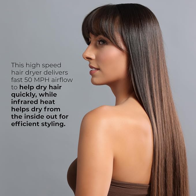 RUSK W8less 2000 Watt Ionic Hair Dryer - Ceramic Tourmaline Technology - Lightweight, Professional Blow Dryer for Fast Drying & Frizz Control (1 ct)