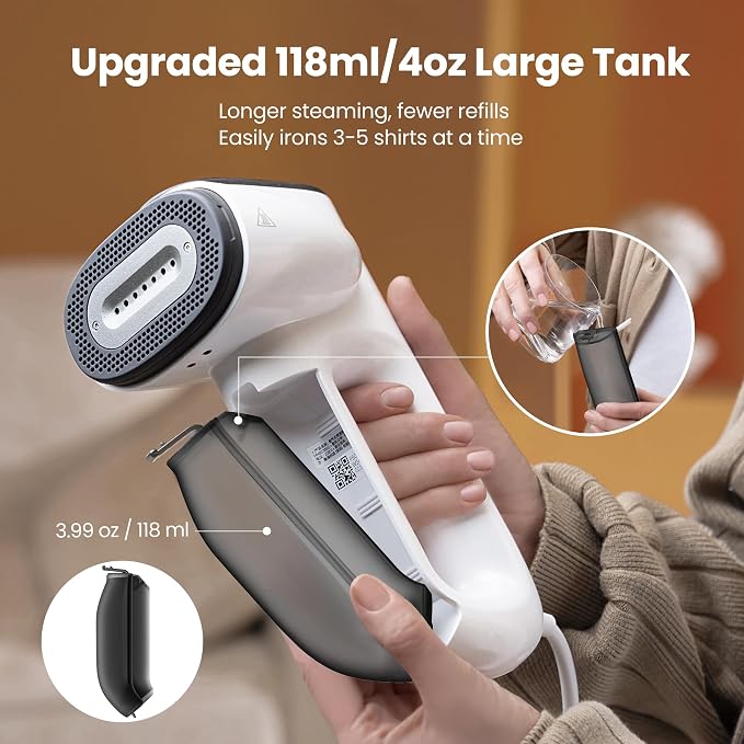 Neakasa Magic 1 Vacuum Steamer for Clothes, Handheld Travel Garment Steamer, 2300Pa Suction for Fabric Grip, Featuring Exclusive AirIron Technology (for 110-120V Use)