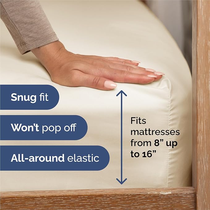 King 6 Piece Sheet Set - Comfy Breathable & Cooling - Ultra-Soft Hotel Luxury Bedding Set with 8-16 Inch Deep Pockets - 1 Flat & 1 Fitted Sheet & 4 Pillowcases - Wrinkle Free & Easy Care - Off White