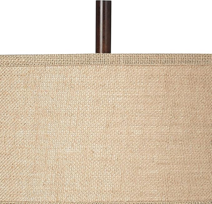 Franklin Iron Works Tremont Mid Century Modern Industrial Table Lamps 31.5" Tall Set of 2 Rich Bronze Iron Burlap Fabric Drum Shade for Living Room Bedroom House Bedside Nightstand Home Office
