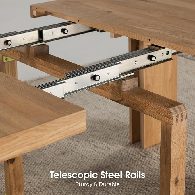 Transformer Table - Solid Wood Extendable Dining Table, Seats 2-12, Expandable Dining Room Table, Space-Saving Furniture, Kitchen and Dining Room Furniture (Natural, Table + Bench + Coffee Table)