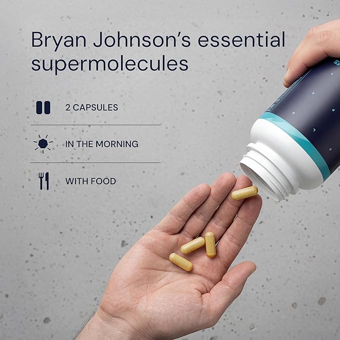 Blueprint Bryan Johnson Essential Capsules - Multivitamines/Multiminéraux Quotidiens pour Femmes et Hommes - Supplément Antioxydant avec Calcium, Vitamine B1, Vitamine D et Zinc - Végan et Sans OGM (30 Portions)