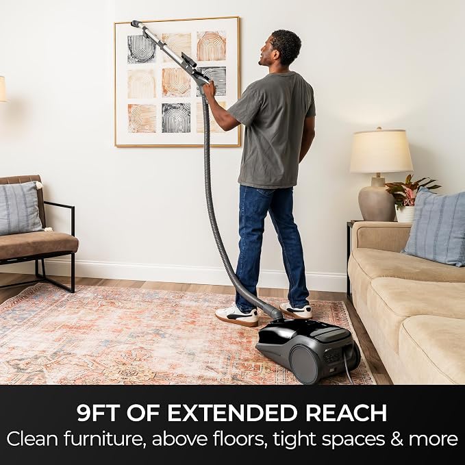 Kenmore BC3006 400 Series Pet Friendly Lightweight Bagged Canister Vacuum Cleaner 2-Motor Design with Hair Eliminator Brushroll, HEPA, LED Headlight，Extended Wand and Auto Cord Rewind, Anthracite