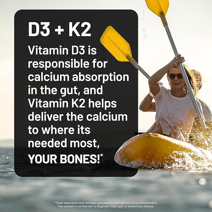 NatureWise Vitamine D3 1000 UI + K2 (MK7) 100 mcg avec Huile de noix de coco extra vierge biologique – Favorise l'absorption du calcium, la santé des os et le système immunitaire – Sans OGM, soja ni gluten – 90 gélules[3 mois d'approvisionnement]
