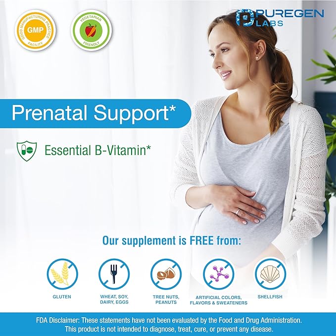 Puregen Labs Folic Acid 1000 mcg Tablets | Vitamin B9 | Non-GMO | Gluten Free | Value Size 1000 Tablets