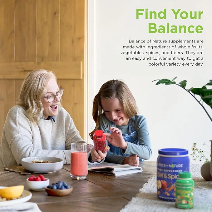 Balance of Nature フルーツ＆ベジーズサプリメント - 女性、男性、子供向けホールフルーツ＆ベジタブル成分配合 - フルーツカプセル90錠、ベジーズカプセル90錠 - 1セット (2個パック)