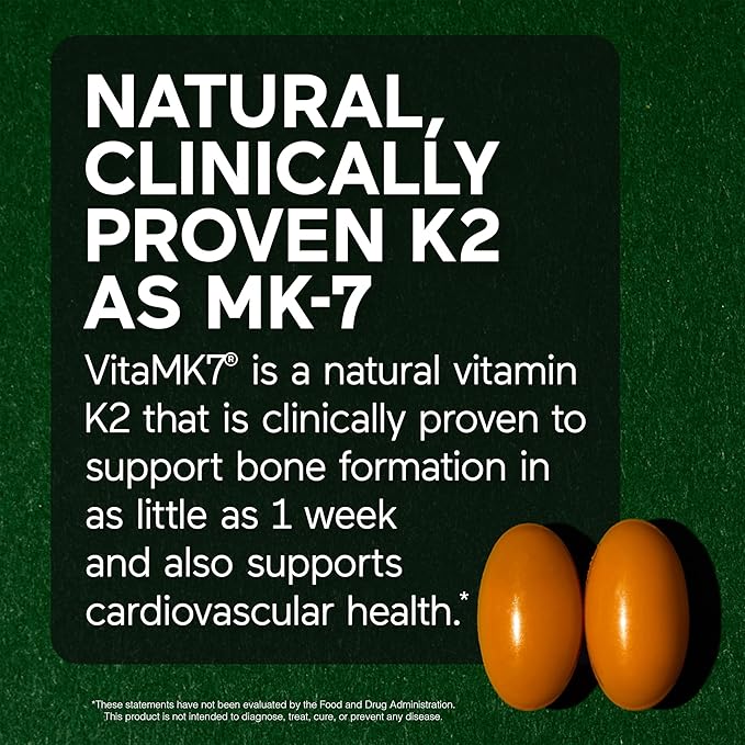 SMARTERNUTRITION Vitamine D3 végétalienne 5000 UI + Vitamine K2 naturelle 1100 mcg dans de l'huile de noix de coco et d'olive biologique - Complément D3 K2 pour le soutien immunitaire et osseux - 360 gélules molles [180 jours d'approvisionnement]