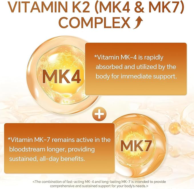 LIIFE Vitamin D3 K2 Supplement 5000 IU,120 Mini Softgels |2-in-1 Vitamins D & K Complex with Coconut Oil |Supports Calcium Absorption, Bone & Immune Health, Easy to Swallow