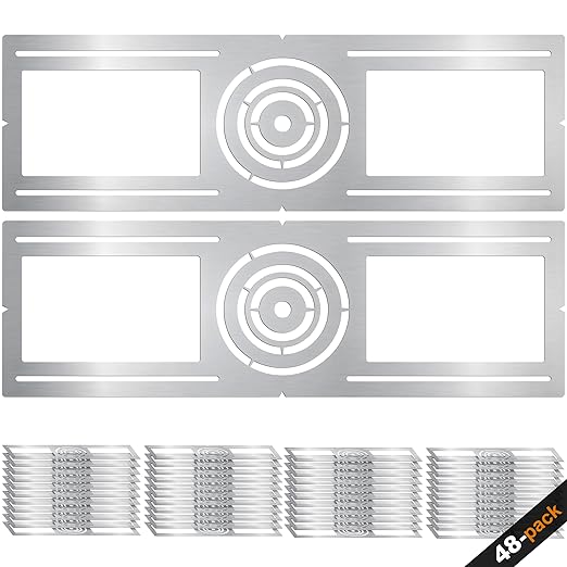 New Construction Mounting Plate, 3-4-6 Inch, LED Recessed Lighting Housing Kits, Flat Steel Rough in Bracket Fixture for LED Light Bar, 48PC Shallow Recessed Lighting Housing Plate