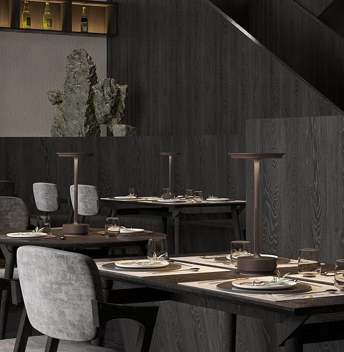 1 Pack Rechargeable Table Lamps Cordless, Portable 5000mAh Outdoor Table Light, 3 Color Stepless Dimming LED Table Lamp with Memory Function, for Home/Dinner/Patio/Restaurant.(Brown)