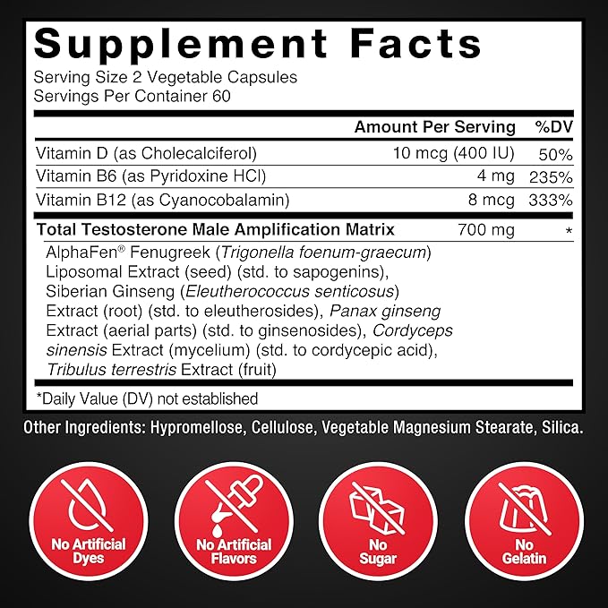 Force Factor Test X180 Legend Testosterone Booster for Men to Build Muscle & Strength, Performance, Testosterone Supplement for Men’s Health, Testosterone Support, 120 Capsules
