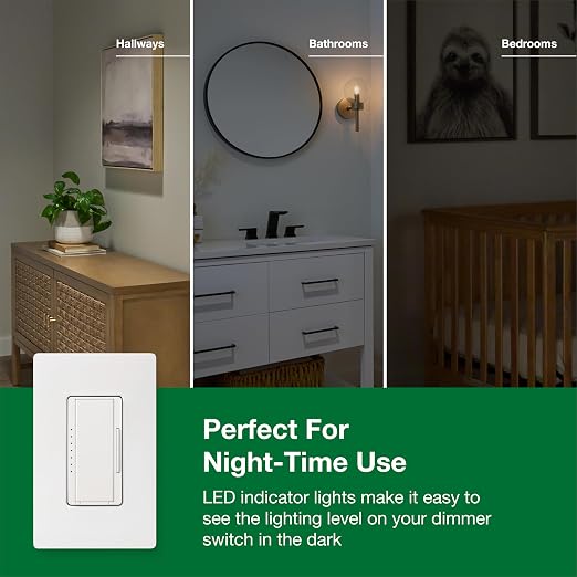 Lutron Maestro LED+ Dimmer Switch for Dimmable LED, Halogen and Incandescent Bulbs, 150W/Single-Pole or Multi-Location, MACL-153M-WH-3, White (3-Pack)