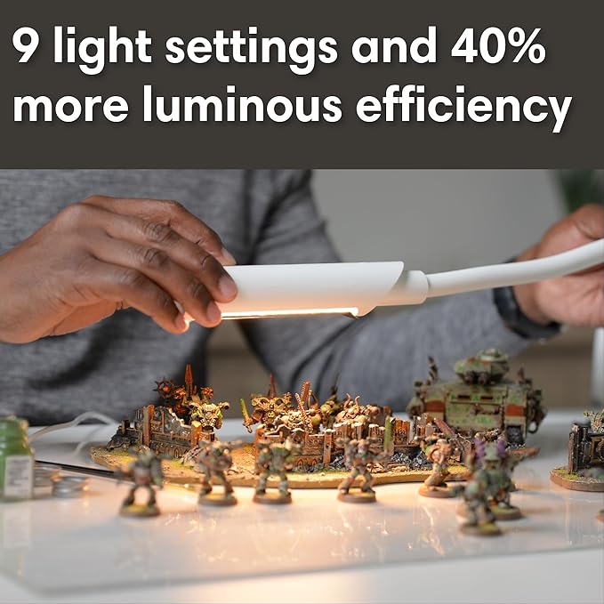 Reliable UberLight Flex 3100TL Task Light – LED Portable Desk Light with Clamp, USB Connection, 26.5” Flexible Gooseneck, 270° Rotational Head, 9 Light Settings, and up to 60,000 Hours of Use (White)