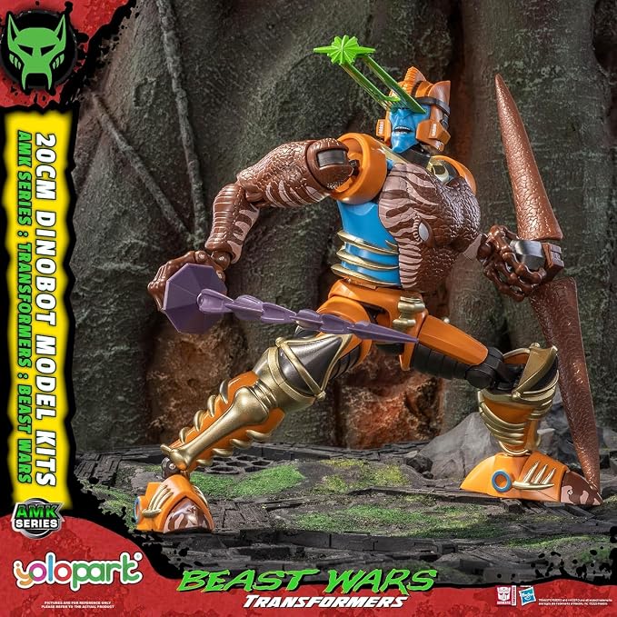 YOLOPARK Transformers Beast Wars Dinobot Action Figure,AMK Series 7.87 Inch Highly Articulated Transformer Toys with Eye Effect & Spinning Sword,No Converting