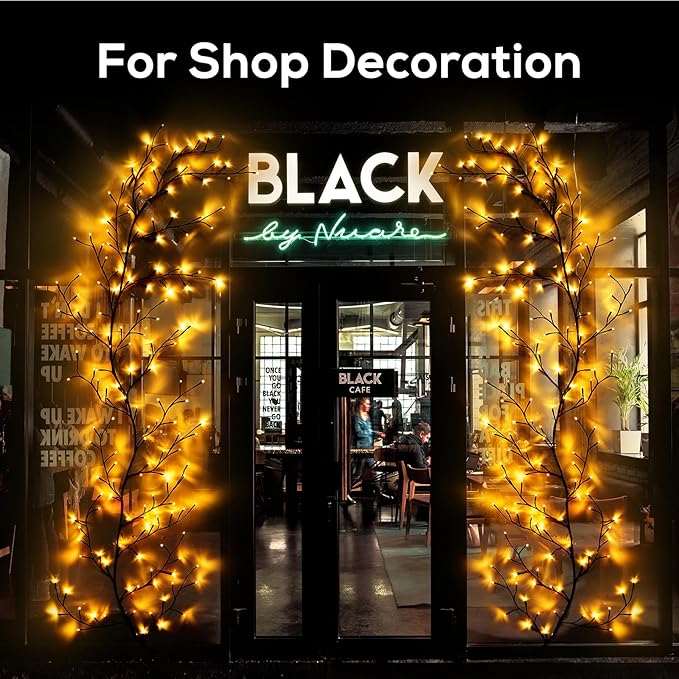 YCoisini Enchanted Willow Vine Lights for Home Decor with 160LEDs, 8.2FT Wall Decoration Light with 8 Remote Control Modes (Brown)(1PCS)