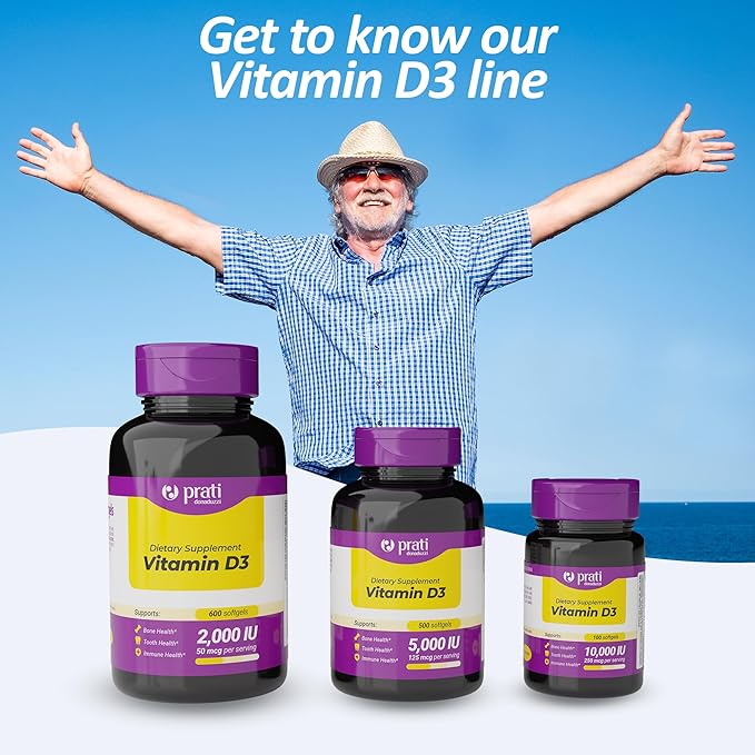 Vitamine D3 2 000 UI – 600 gélules molles – Soutient le système de défense, la santé des os et des muscles – Format familial