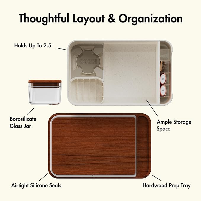 Cubbi - Airtight Box with Tray - Silicone Seals - 100% Air-Tight Storage Box with Accessories – White