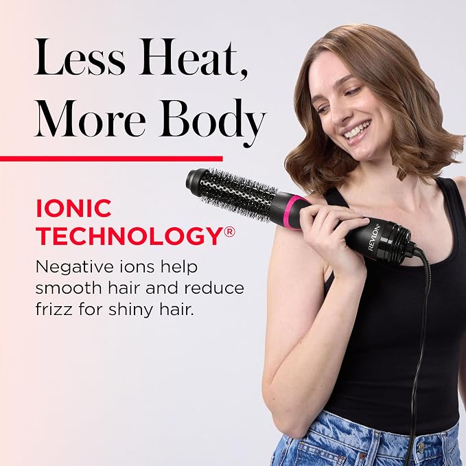 REVLON -Step Hair Dryer and Styler - Root Booster Round Brush for Styling, Dryer Brush for Fast and Easy Salon-Quality Blowout, More Shine-and Less Frizz (1-1/2 in) (Pack of 3)