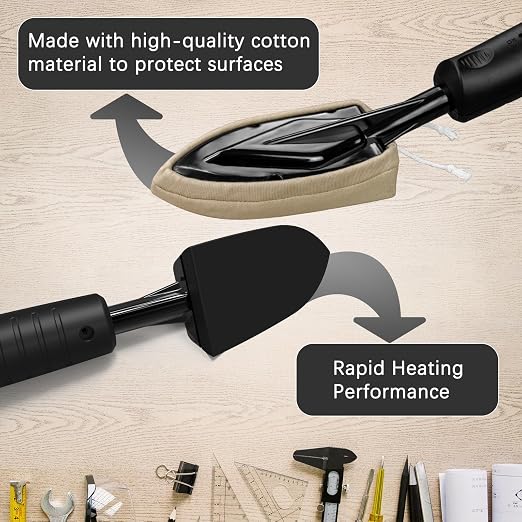Edge Bandling Iron with LCD Display,Adjustable 212-428F (100-220C),Metal Stand,98 in Power Cord,3 Replaceable Socks,Precision Control Sealing Iron for Furniture Edges & Models