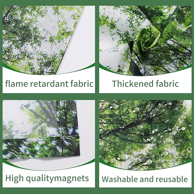 Torixqi 8 Pcs Fluorescent Light Covers for Ceiling Lights Classroom, Magnetic Light Filters, Fluorescent Light Diffuser Covers for Office, Hospitals, Home 4 x 2 Feet (forest)