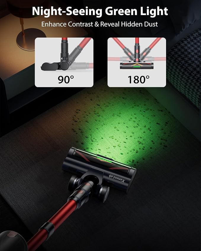 Cordless Vacuum Cleaner, 75Mins/55KPa/650W Freestanding Vacuum Cleaners for Home, with Anti-Static&Anti-Tangle Brush, LED Touch Screen, Stick Vacuum for Carpets, Pet Hair, Hardwood Floors
