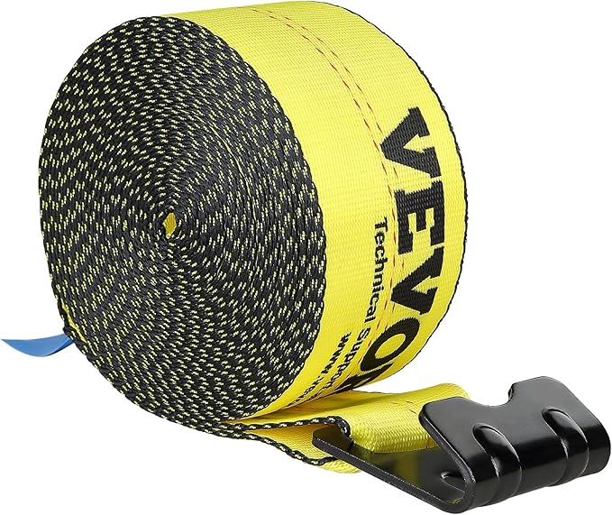 VEVOR Truck Straps, 4" x30' Heavy Duty Tie Down w/Flat Hooks 18,000lbs Break Strength, WLL# 6000lbs, Cargo Straps tie Down for Flatbeds, Trucks, Trailers, Farms, Rescues, Tree Saver, Yellow(10 Pack)