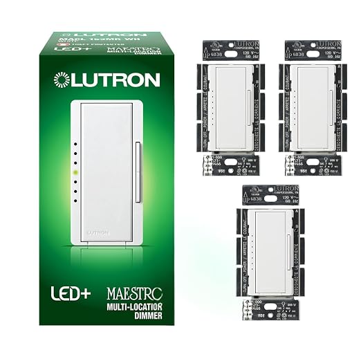 Lutron Maestro LED+ Dimmer Switch for Dimmable LED, Halogen and Incandescent Bulbs, 150W/Single-Pole or Multi-Location, MACL-153M-WH-3, White (3-Pack)