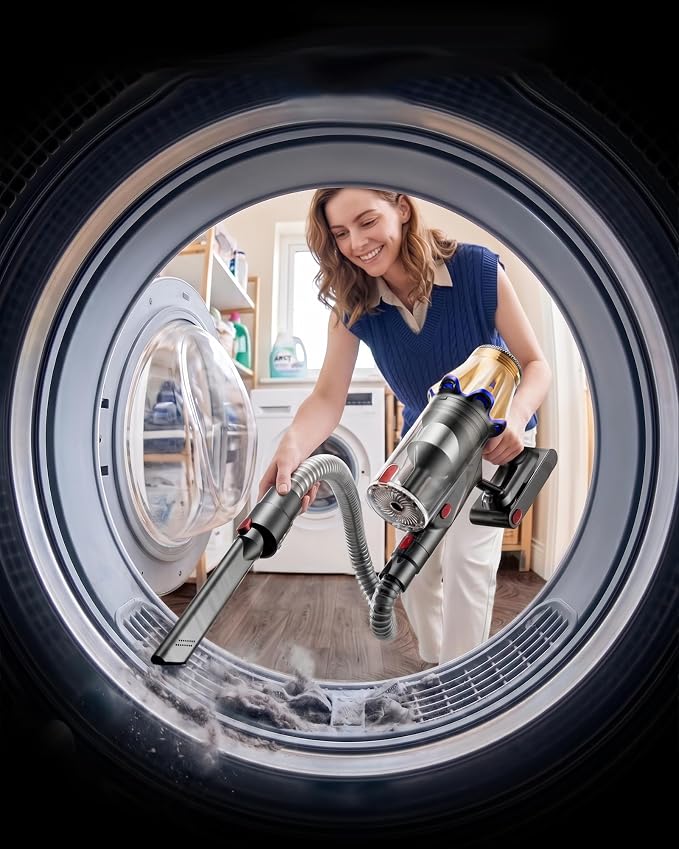 Cordless Vacuum Cleaner, Upgraded 650W 55KPA 70Mins Cordless Stick Vacuum Cleaner with Flexible Hose,Self-Standing,Touch Screen, Anti-tangle Wireless Vacumm Cleaners for Home/Pet Hair/Carpets/Floors