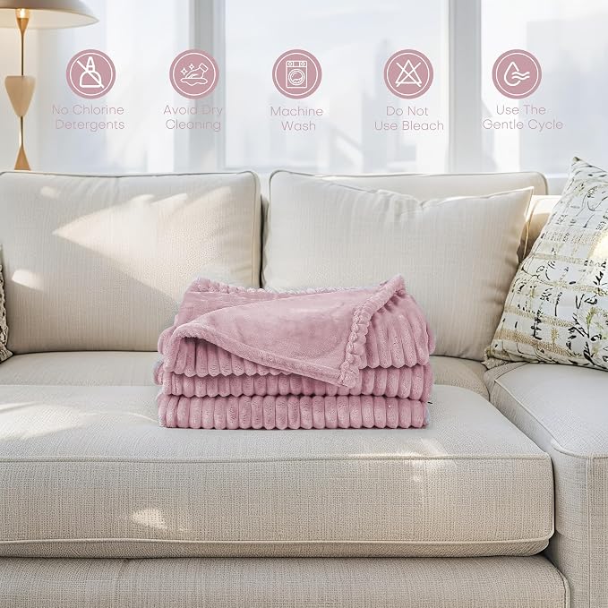 Electric Heated Blanket Queen Size 84"x90" with Cozy Flannel, 6 Heat Settings & 10 Hours Auto Off, Soft & Cozy Warming Throw for Home, Office, or Bed, Machine Washable,Pink