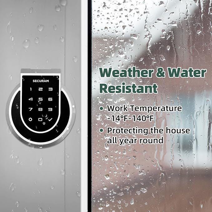 SECURAM Smart Lock Touch - Fingerprint & WiFi Smart Door Lock, Keyless Entry with App Control, Bluetooth Electronic Deadbolt, Compatible with Alexa & Google Home, Keypad Code, Silver