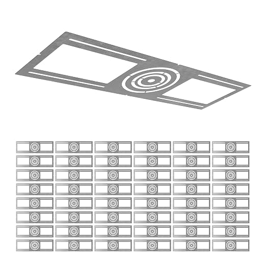 ASD 48 Pack New Construction Mounting Plate Round Hole - 3/4/6 Inch Flat Galvanized Steel Wafer Light Rough in Plate, Universal Light Fixture Mounting Bracket for LED Recessed Lighting
