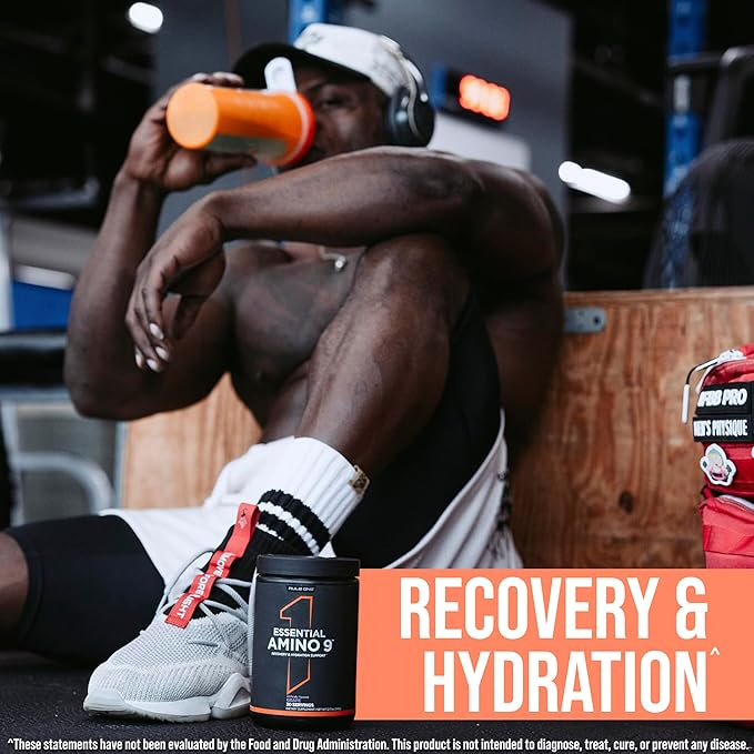 Rule 1 Proteins Essential Amino 9 – Recovery & Hydration Support with 7.5g of Essential Amino Acids + Electrolytes (30 Servings, Fruit Punch)