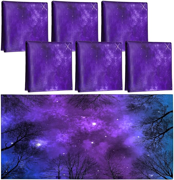 Hortsun 6 Pcs Fluorescent Light Covers - 4 x 2 Feet Magnetic Light Filters, Ceiling Lights Covers for Classroom Fluorescent Shade, Hospitals, School Office Cubicle Decor(Galaxy)