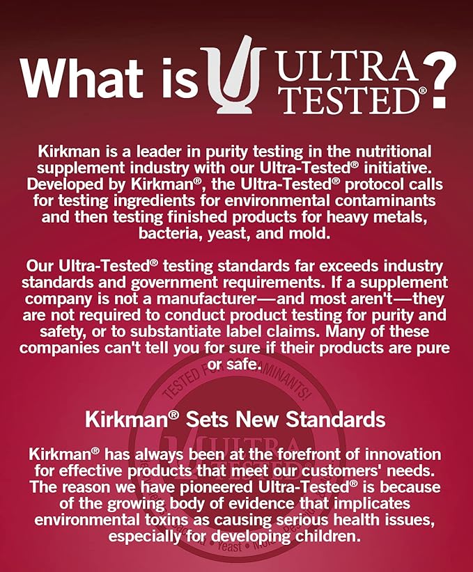 Kirkman - Vitamin B6 with Magnesium - 120 Tablets - Potent Vitamin B6 & Magnesium Supplementation - Chewable Wafer - Hypoallergenic