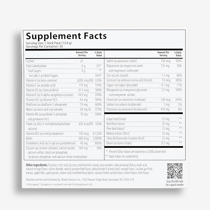 Isotonix® Daily Essentials Multivitamin Powder Packets – 4-in-1 Formula with Multivitamin, Activated B-Complex, Calcium Plus & OPC-3 with Pycnogenol® – Isotonic Delivery – Gluten Free-30 Packets